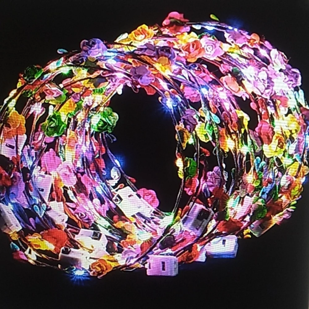 1 led Flower Headband, Light up Flower Crown Garland Headdress Floral